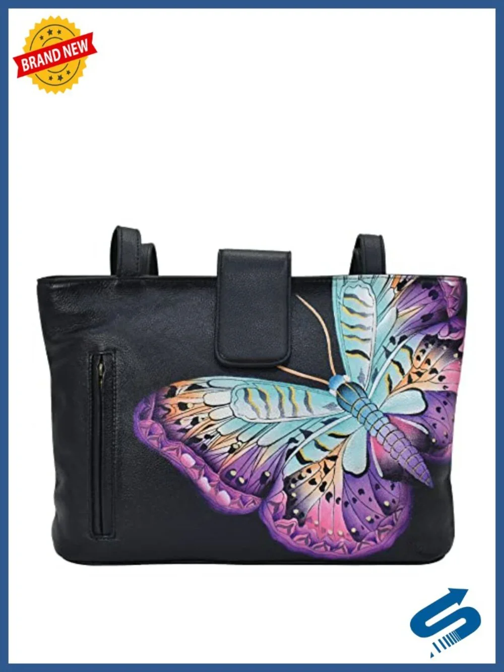 Hand Painted Genuine Leather Medium Tote